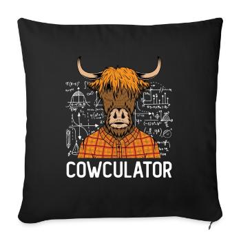 Cowculator - Sofa pillowcase 17,3'' x 17,3'' (45 x 45 cm) - black - Front