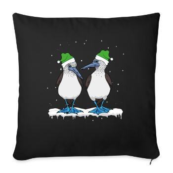 Seabirds Blue-footed Christmas - Sofa pillowcase 17,3'' x 17,3'' (45 x 45 cm) - black - Front
