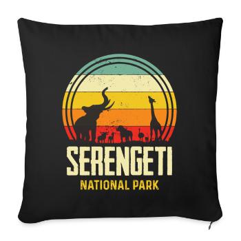 Serengeti Big Five Safari Souvenir Afrique National - Housse de coussin décorative 45 x 45 cm - noir - Devant
