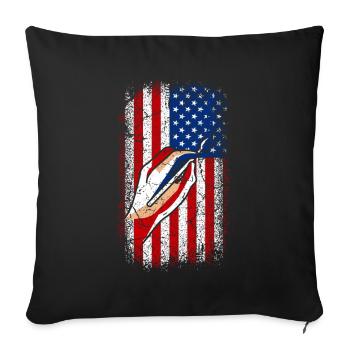 Usa Drapeau américain Art Peinture 4 juillet - Housse de coussin décorative 45 x 45 cm - noir - Devant
