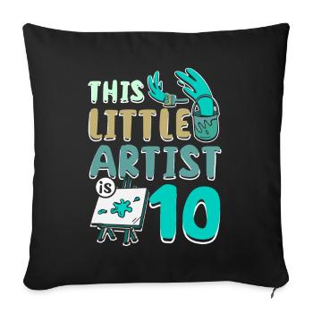 10 ans Ce petit artiste a 10 ans - Housse de coussin décorative 45 x 45 cm - noir - Devant
