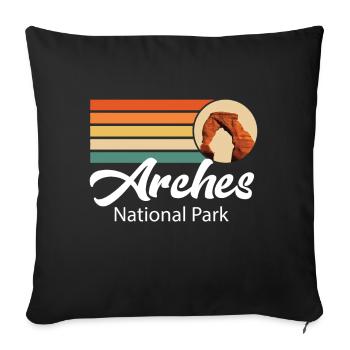 Parc national des Arches dans l’Utah Souvenir Camping Canyo - Housse de coussin décorative 45 x 45 cm - noir - Devant