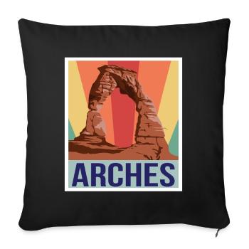 Arches Souvenir Nationalpark Moab Canyon Souvenir - Sofakissenbezug 45 x 45 cm - Schwarz - Vorne