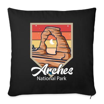 Arches National Park Souvenir Moab Utah Camping - Housse de coussin décorative 45 x 45 cm - noir - Devant