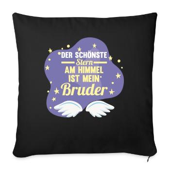 Geschwister Familie Brüder Bruder - Sofakissenbezug 45 x 45 cm - Schwarz - Vorne