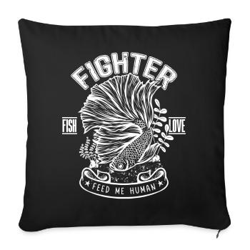 Betta Fish Owner Aquarium Keeper - Sofa pillowcase 17,3'' x 17,3'' (45 x 45 cm) - black - Front