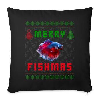 Betta Fish Siamese Fighting Fish Christmas Sweater - Sofa pillowcase 17,3'' x 17,3'' (45 x 45 cm) - black - Front