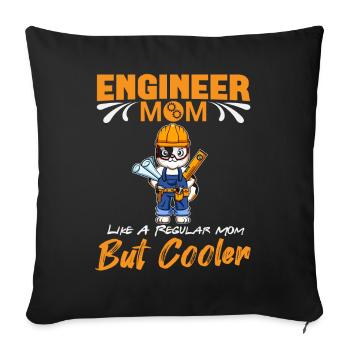 Maman ingénieure comme une maman Regualr mais plus cool - Housse de coussin décorative 45 x 45 cm - noir - Devant