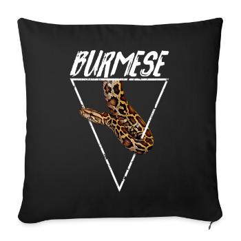 Burmesischer Python Besitzer Geometrisch - Sofakissenbezug 45 x 45 cm - Schwarz - Vorne