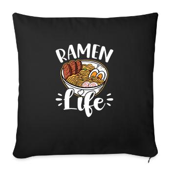 Ramen - Sofa pillowcase 17,3'' x 17,3'' (45 x 45 cm) - black - Front