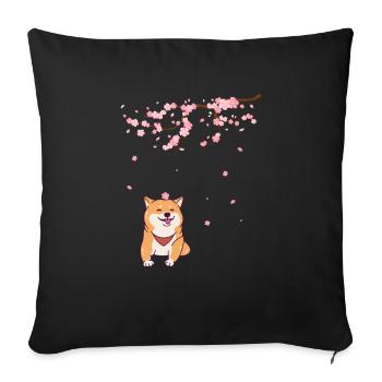 Shiba Inu - Sofa pillowcase 17,3'' x 17,3'' (45 x 45 cm) - black - Front