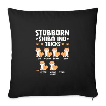 Shiba Inu - Sofa pillowcase 17,3'' x 17,3'' (45 x 45 cm) - black - Front