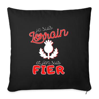 Cadeau Homme Lorrain Chardon Noel Anniversaire - Housse de coussin décorative 45 x 45 cm - noir - Devant