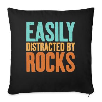 Slightly distracted by rocks Egyptian - Sofa pillowcase 17,3'' x 17,3'' (45 x 45 cm) - black - Front