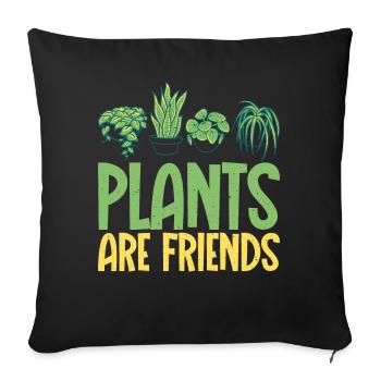 Les plantes sont amies végétaliennes végétariennes - Housse de coussin décorative 45 x 45 cm - noir - Devant