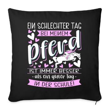 Équitation Drôles Cavaliers Dictons Cavalier - Housse de coussin décorative 45 x 45 cm - noir - Devant