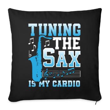 Saxophone Saxophoniste - Housse de coussin décorative 45 x 45 cm - noir - Devant