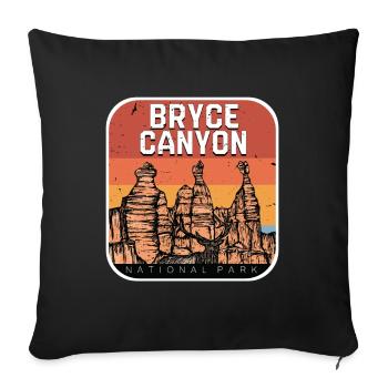 Bryce Canyon National Park Randonnée Nature Souvenir - Housse de coussin décorative 45 x 45 cm - noir - Devant