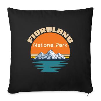 Fiordland National Park Neuseeland Berge Seen Wand - Sofakissenbezug 45 x 45 cm - Schwarz - Vorne