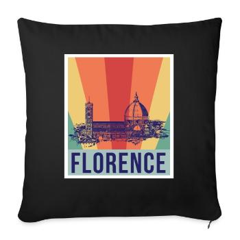 Cathédrale de Florence Italie Dôme Toscane Italiei - Housse de coussin décorative 45 x 45 cm - noir - Devant