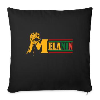 Melanin Rising Fist Black Pride National Freihei - Sofa pillowcase 17,3'' x 17,3'' (45 x 45 cm) - black - Front