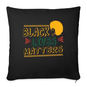Mélanine Black Lives Matter Black History Nat - Housse de coussin décorative 45 x 45 cm - noir - Devant