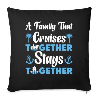 Croisière Vacances Famille A - Housse de coussin décorative 45 x 45 cm - noir - Devant