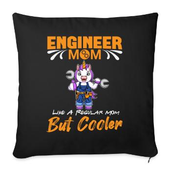 Engineer Mom Like A Regualr Mom But Cooler - Sofa pillowcase 17,3'' x 17,3'' (45 x 45 cm) - black - Front