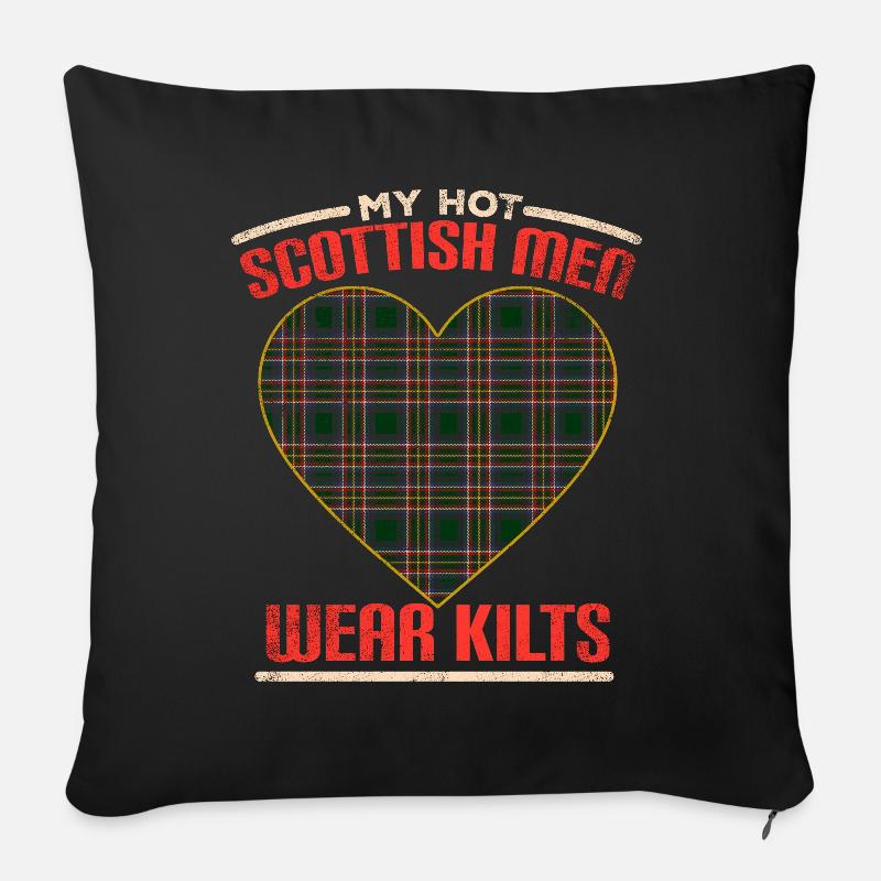 Ecosse Épouse Ecosse - Housse de coussin décorative 45 x 45 cm - noir