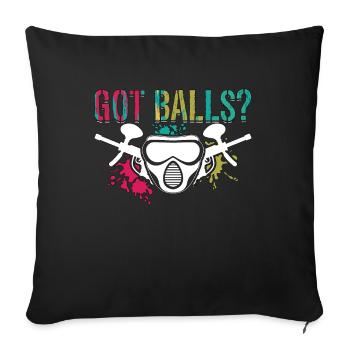 Paintball Got Balls Air Gun Sport Paintball Player - Housse de coussin décorative 45 x 45 cm - noir - Devant