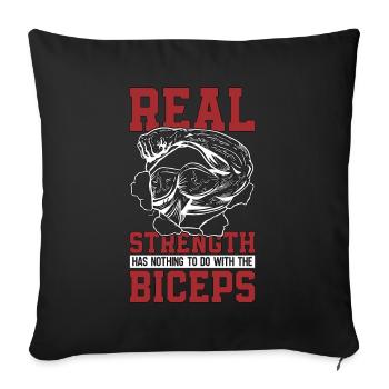 La vraie force du bras de fer est le lutteur de bras musculaire - Housse de coussin décorative 45 x 45 cm - noir - Devant