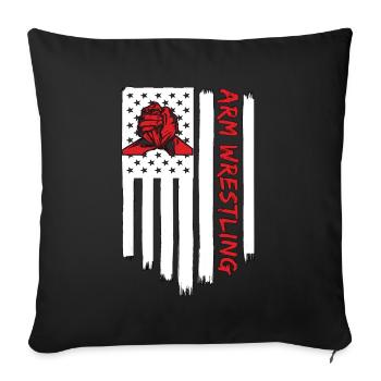 Bras de fer Cool Bras de fer Muscles Lutteur - Housse de coussin décorative 45 x 45 cm - noir - Devant
