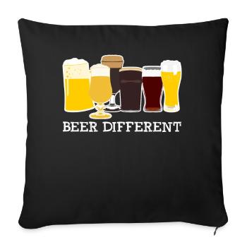 Bière Bière Différents brasseurs de bière - Housse de coussin décorative 45 x 45 cm - noir - Devant
