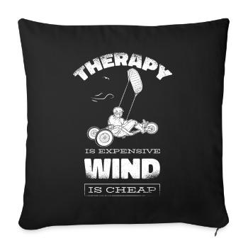 Strand-Kite Windracer Land-Kite Kite-Strandsegler - Sofakissenbezug 45 x 45 cm - Schwarz - Vorne