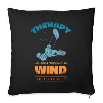 Strand-Kite Windracer Land-Kite Kite-Strandsegler - Sofakissenbezug 45 x 45 cm - Schwarz - Vorne