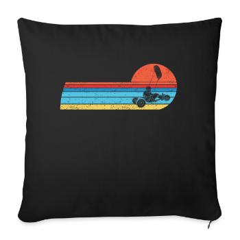 Strand-Kite Windracer Land-Kite Kite-Strandsegler - Sofakissenbezug 45 x 45 cm - Schwarz - Vorne