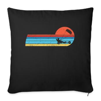 Strand-Kite Windracer Land-Kite Kite-Strandsegler - Sofakissenbezug 45 x 45 cm - Schwarz - Vorne