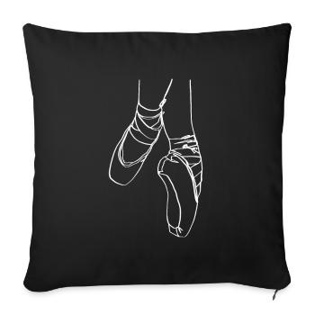 Ballerina Oneline Art - Ballet Dancer Ballet - Sofa pillowcase 17,3'' x 17,3'' (45 x 45 cm) - black - Front