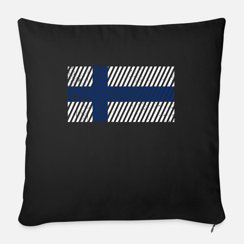 Finnland Flagge - Sofakissenbezug 45 x 45 cm - Schwarz