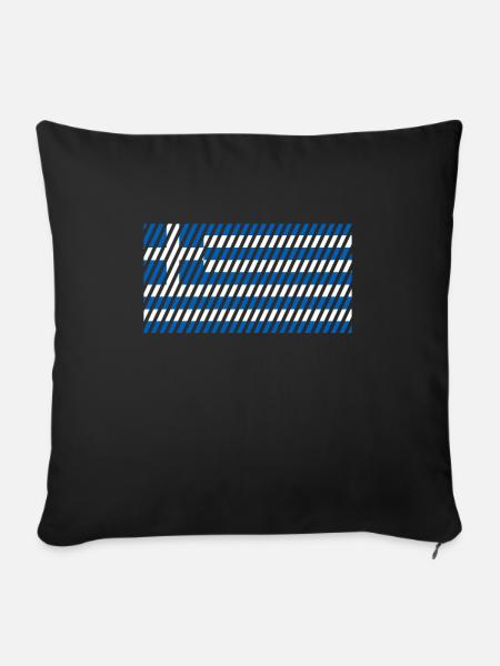 Griechenland Flagge - Sofakissenbezug 45 x 45 cm - Schwarz