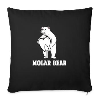 Molar Bär ist ein der beste Helfer in der Zahnartz - Sofakissenbezug 45 x 45 cm - Schwarz - Vorne