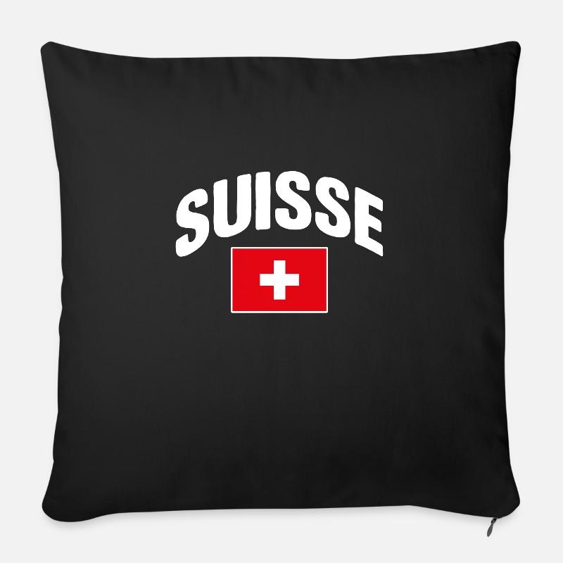 Schweiz - Sofakissenbezug 45 x 45 cm - Schwarz
