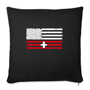 Suisse Amérique - Housse de coussin décorative 45 x 45 cm - noir - Devant