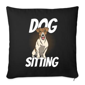 Dog Sitting Dog Sitter Dog Sitting - Sofa pillowcase 17,3'' x 17,3'' (45 x 45 cm) - black - Front