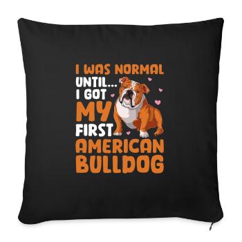 American Bulldog - Sofa pillowcase 17,3'' x 17,3'' (45 x 45 cm) - black - Front