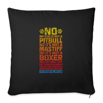 American Bulldog Dog Dog Lovers Cadeau - Housse de coussin décorative 45 x 45 cm - noir - Devant