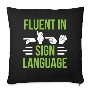 Maîtrise de la langue des signes Conscience des signes - Housse de coussin décorative 45 x 45 cm - noir - Devant
