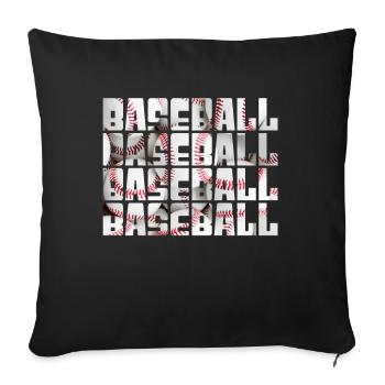 baseball - Sofakissenbezug 45 x 45 cm - Schwarz - Vorne