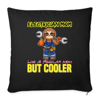Electrician Mom Like A Regualr Mom But Cooler - Sofa pillowcase 17,3'' x 17,3'' (45 x 45 cm) - black - Front