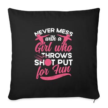A Girl, The Shot Put Athletics Shot - Sofa pillowcase 17,3'' x 17,3'' (45 x 45 cm) - black - Front
